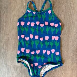 Hanna Andersson Blue and Pink Kids Swim One Piece